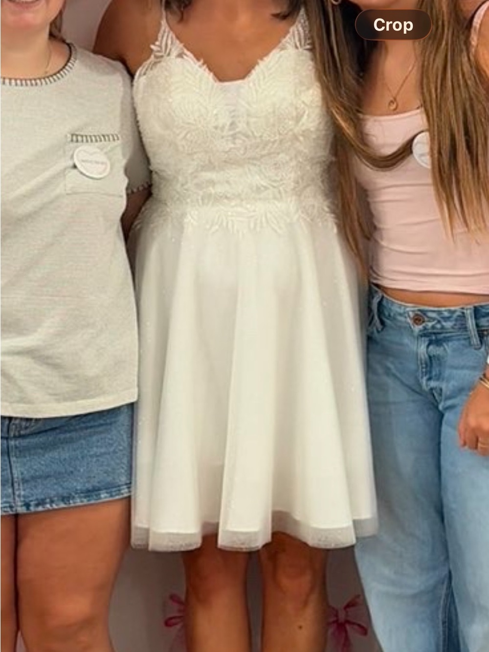 Bridal shower wedding dress white embroidered sparkly